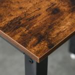 Matbord Fällbord Brun av Metall och Trä för Kök och Matsal Hopfällbart Köksbord med Hjul 118 x 70 x 76,5 cm