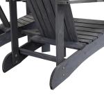 Adirondackstolar med Bord 3 Delar, Klassisk Trädgårdsgrupp i Granträ, Bekväm Sittplats med Parasollhål, Mörkgrå, 170 x 87 x 92 cm
