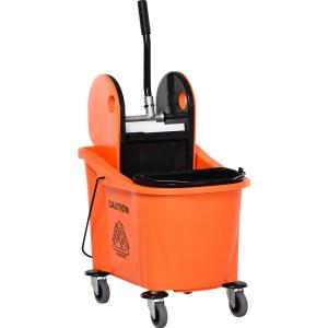 Städvagn med Mobil Hink och Vridanordning 36 L för Professionell Rengöring Svart Orange 54 X 41 X 91,5 Cm