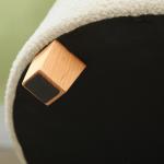 Bänk Förvaringsbänk Krämvit av Kashmirlook och Trä för Hall och Sovrum Stoppad Bänk med Lock Ø 45 x 41 cm