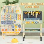 Leksaksverktyg Arbetsbänk Ljusblå av Plast för Barn 3-6 År Verktygsbänk med Skruvmejsel och Tillbehör 58 x 31 x 77,5 cm