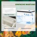 Akvarium Fisktank med Filtersystem Vit av Glas för Fiskar Kompakt Akvarium med LED Belysning och Vattenpump 41 l