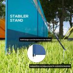 Vindskydd Strandskydd Blå av Tyg och Metall för Strand och Camping 4 Paneler Insynsskydd med Visningsfönster 725 x 140 cm