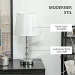 Bordslampa Sänglampa Silver av Glas och Metall för Sovrum USB Uppladdningsbar Kristallampa E27 23 x 23 x 45 cm