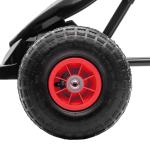 Trampbil Gokart Röd Svart av Metall och Plast för Barn 5-12 År med Justerbar Sits och Gummidäck Handbroms Utomhusnöjen