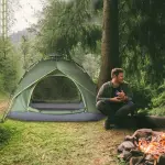 Campingtält Dubbeltält 2 Vuxna och 1 Barn Vattentätt 4 Säsonger 210 X 210 X 140 Cm