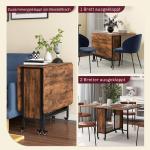 Matbord Köksbord Hopfällbart Rustikbrun av Trä för Små Rum Mobilt Bord med Öppen Hylla för 6 Personer 130 x 80 x 74 cm