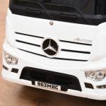 Åkbil, Licensierad av Mercedes, ANTOS Truck Style med Ljus, för Barn 12–36 Månader, Metall, PP-plast, Vit + Svart, 62,5 x 28,5 x 45 cm