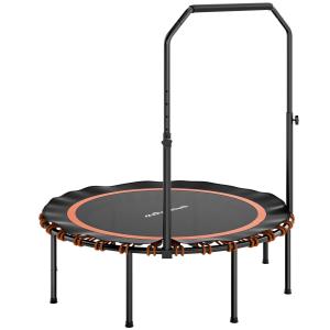 Fitnesstrampolin med Justerbart Handtag för Inomhus och Utomhusbruk Hållbar och Stabil Orange Stål och Plast för Sport och Träning