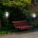 2-Delad Solar Gatubelysning LED IP44 ABS Energisparläge Vattentät Trädgårdslampa Rostfritt Stål Svart Ø18,5 X H129 Cm
