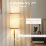Golvlampa Stålampe med Linne Lampskärm och Stål Stativ Krämvit av Metall och Tyg för Sovrum Modern Lampa med E27 Sockel