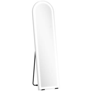 Helkroppsspegel LED Vit Glas för Sovrum Bågformad Golvspegel med Dimbar Belysning och 3 Färger 150x40 cm
