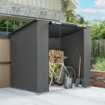Tältgarage Vattentät Mörkgrå PE-duk för Cykel och Moped Upprullningsbar Dörr Väderbeständigt Skydd 190x120 cm