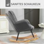 Fåtölj med Liggfunktion Relaxstol Mörkgrå av Linnelook och Metall för Vardagsrum Lutbar 150° Bekväm Design