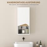 Väggskåp Badrum Vit MDF för Toalett och Badrum Hängande Skåp med Soft Close-Dörr och Hylla Platsbesparande 30 × 17 × 67 cm