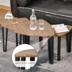 Soffbord 3-Pack Sidobord Staplingsbord Häckbord MDF för Vardagsrum och Dekoration Natur Svart