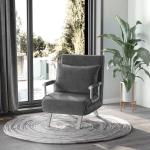 Bäddsoffa 3 i 1 Gästsäng Hopfällbar Madrass Schäslong Konstläder Grå 65 X 69 X 80 Cm