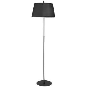 Båglampa Golvlampa Modern Båglampa Svart av Metall och Linne för Vardagsrum och Sovrum Elegant Lampa
