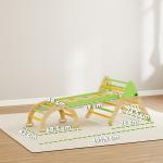 Klätterställning Inomhus 8 i 1 Grön Trä för Barnrum Montessori Leksak med Rutschkana och Klätterbåge Främjar Motorik och Balans Säker Konstruktion