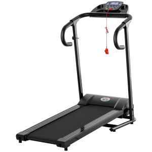Elektriskt Löpband för Hemmaträning, Kompakt Gåband med LCD-Display och Hållare, Justerbar Hastighet för Motion, Svart, 123 x 62 x 117 cm, 500 W