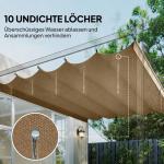 Pergolatak Prisvärd Brun Polyester för Pergola som Reservtak med Dräneringshål och Väderbeständig Design för Skydd i Trädgården 3 x 3 m