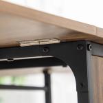 Matbord Fällbord Ljusbrun av Trä och Metall för Små Rum Hopfällbart Mobilt Bord för 6 Personer 130 x 80 x 74 cm