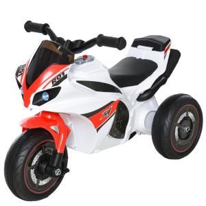 Barnmotorcykel Åkbil med Musik för 18-36 Månader Stabil och Säker för Småbarn Vit 74 X 39 X 48 Cm