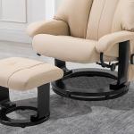 Elektrisk Massagestol med Liggfunktion, Bekväm Relaxfåtölj med 5 Massagelägen, Stilren TV-Stol i Konstläder, Krämvit, 84 x 92 x 109 cm