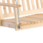Gungbänk i Massivt Trä, Klassisk Trädgårdsgunga för 2 Personer, Robust Konstruktion för Uteplats och Terrass, Natur, 117 x 69 x 60 cm