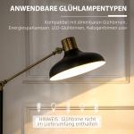 Golvlampa Båglampa Svart av Metall för Vardagsrum Höjdjusterbar Läslampa med E27 Fot Vridbar Design 40 W