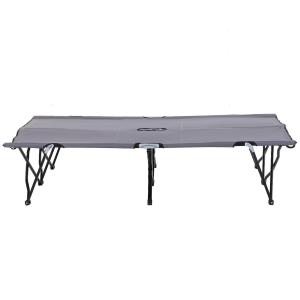 Campingsäng Tältsäng Hopfällbar Säng för 2 Personer Grå av Oxford Tyg och Stål för Camping Gästsäng med Väska 193 x 125 x 40 cm