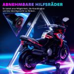 Elmotorcykel Barn Röd Plast för Barn 18–36 Månader Elektrisk Leksak med Stödhjul och Ljuseffekter Säker Lek och Balansträning