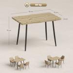 Matbord för 4 Personer 110 cm i Nordisk Design med Stålben för Matsal och Vardagsrum Hållbar och Stabil Ekoptik och Metall för Hemmet