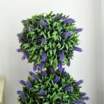 Konstgjord Växt Lavendelträd Set med 2 Krukväxter Lila Grön av Plast för Vardagsrum och Trädgård UV-Beständiga Blommor Höjd 110 cm