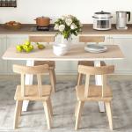 Matbord Köksbord Ek av Stål och Trä för Kök och Matsal Utdragbart Bord för 4-6 Personer 120-160 x 80 x 76 cm