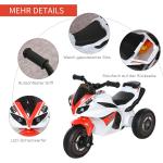 Barnmotorcykel Åkbil med Musik för 18-36 Månader Stabil och Säker för Småbarn Vit 74 X 39 X 48 Cm