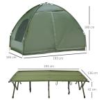 Förhöjd Campingsäng med Kupoltält och Luftmadrass Inkl. Pump Taft för Utomhusäventyr Grön 193 X 136 X 178 Cm