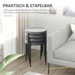 Stapelbara Pallar i 4-Pack, Moderna Köksstolar med Vadderad Sits i Sammetslook, Robust Metallram för Matsal, Grå, 41,5 x 41,5 x 46 cm
