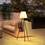 Golvlampa Utomhuslampa Vit av Aluminium och Plast för Inomhus och Utomhus Solar Lampa med Ljussensor USB Uppladdningsbar