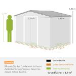 Verktygsbod Redskapsbod med Sadeltak Mörkgrå av Galvaniserat Stål för Bakgård Väderbeständigt Skjul med Skjutdörr 4,9 m² 277 x 195 x 192 cm