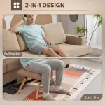 Modern Fotpall med Fleeceöverdrag och Träben för Vardagsrum, Sovrum och Hall, Brun