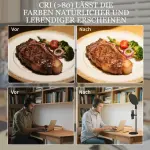 LED Sänglampa med 10 Dimningsnivåer, 5 Färger och Minnesfunktion i Metall, Svart