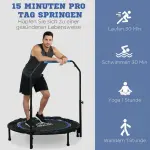 Hopfällbar Ministudsmatta, Justerbart Handtag, upp till 100 kg, Svart/Blå, Ø102 x 123 cm