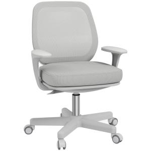 Ergonomisk Kontorsstol med Vridfunktion, Höjdjusterbar, Grå, 55 x 48 x 82,5–94,5 cm
