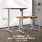 Barbord Ståbord Natur av Spånskiva och Metall för Kontor Elektriskt Höjdjusterbart med Anti-Kollision 120 x 60 cm