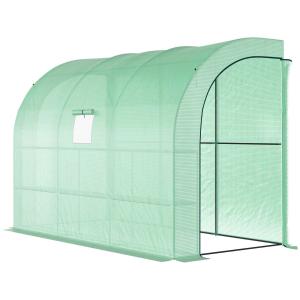 Växthus Tomathus Filmväxthus med Hyllor Grön av Stål och Plast för Balkong och Trädgård Vintersäkert Växthus 300 x 150 x 213 cm