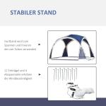 Kupoltält Campingtält Blå av Polyester för 6-8 Personer Trädgårdstält Partytält för Terrass Rymlig Design 3,5 x 3,5 x 2,22 m