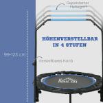 Hopfällbar Ministudsmatta, Justerbart Handtag, upp till 100 kg, Svart/Blå, Ø102 x 123 cm