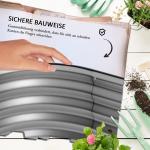 Upphöjd Bädd Planteringslåda Silver av Metall för Trädgård och Balkong Blomsterlåda med Öppen Botten Robust Odlingslåda 195 x 62 x 30 cm