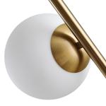 Golvlampa 2-Delad med Glasskärm Stål och Glas Modern Design för Vardagsrummet Guld och Vit 165 Cm